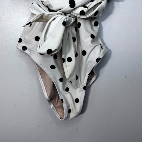 Old Navy Cream Polka Dot Wrap-Front Swimsuit Size Large - Picture 5 of 12